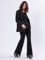 Religion Black Lily High waisted Flared Intricate Lace Trousers - Image 3 of 6