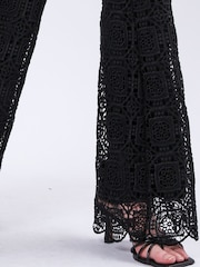 Religion Black Lily High waisted Flared Intricate Lace Trousers - Image 5 of 6