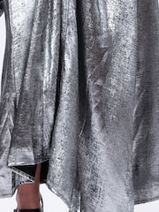 Religion Metallic Fold 2 Way Wrap Dress in Silver Foil - Image 6 of 6
