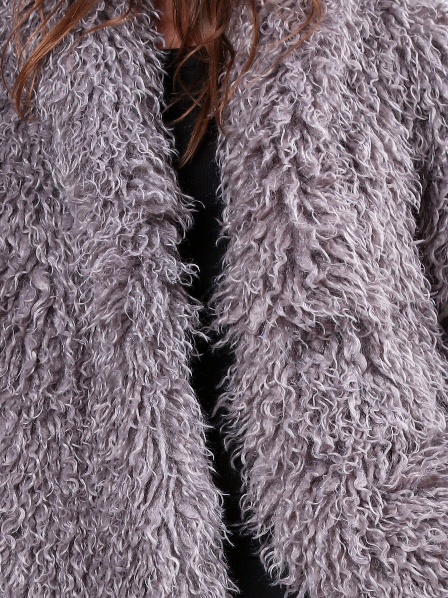 Buy Religion Grey Long Haired Short Relax Fur Coat in Shaggy Soft Faux Fur  from Next USA