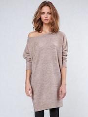 Religion Natural Nebula Knitted off the Shoulder Tunic Dress - Image 1 of 6