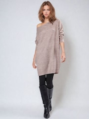 Religion Natural Nebula Knitted off the Shoulder Tunic Dress - Image 2 of 6