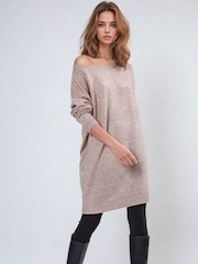 Religion Natural Nebula Knitted off the Shoulder Tunic Dress - Image 3 of 6