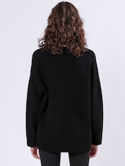 Religion Black Oversized Rock N Roll Lightning Bolt Jumper in Soft Yarn - Image 3 of 6