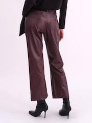 Religion Red Nebula Faux Leather Boot Cut Trousers In Matt Finish - Image 2 of 6