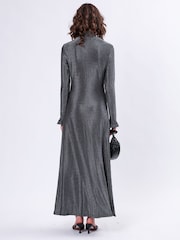 Religion Long Sleeved Tanzanite Maxi Dress In Slinky Metallic Thread With Frill Cuffs - Изображение 4 из 8