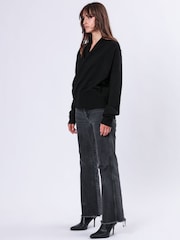 Religion Black Shawl Collar Wrap Over Style Liberty Jumper - Image 4 of 6