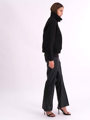 Religion Black Dream Oversized Boucle Bomber Jacket With Patch Pockets - Image 5 of 7