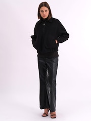 Religion Black Dream Oversized Boucle Bomber Jacket With Patch Pockets - Image 6 of 7
