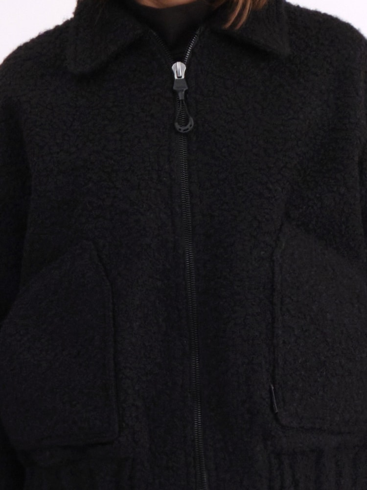 Religion Black Dream Oversized Boucle Bomber Jacket With Patch Pockets - Image 7 of 7