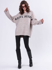 Religion Nude Oversized Rebel Heart Jumper with Stars - Image 1 of 6