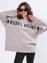 Religion Nude Oversized Rebel Heart Jumper with Stars - Image 2 of 6