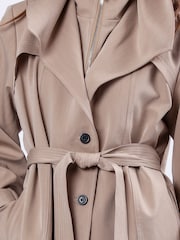 Religion Natural Spirit Maxi Trench Coat With Draped Double Layer And Belt - Image 7 of 7
