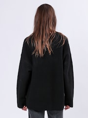 Religion Black Oversized Rebel Forever Jumper in Soft Yarn - Image 2 of 6
