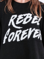 Religion Black Oversized Rebel Forever Jumper in Soft Yarn - Image 6 of 6