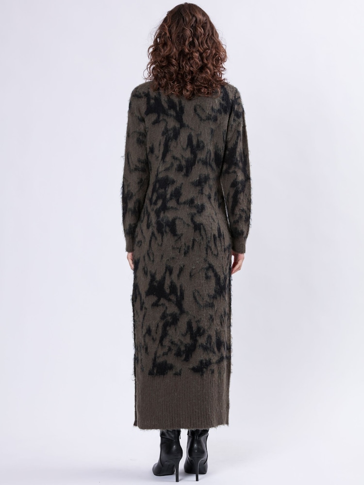 Religion Green Reverse Roll Neck knitted Dress - Image 2 of 6