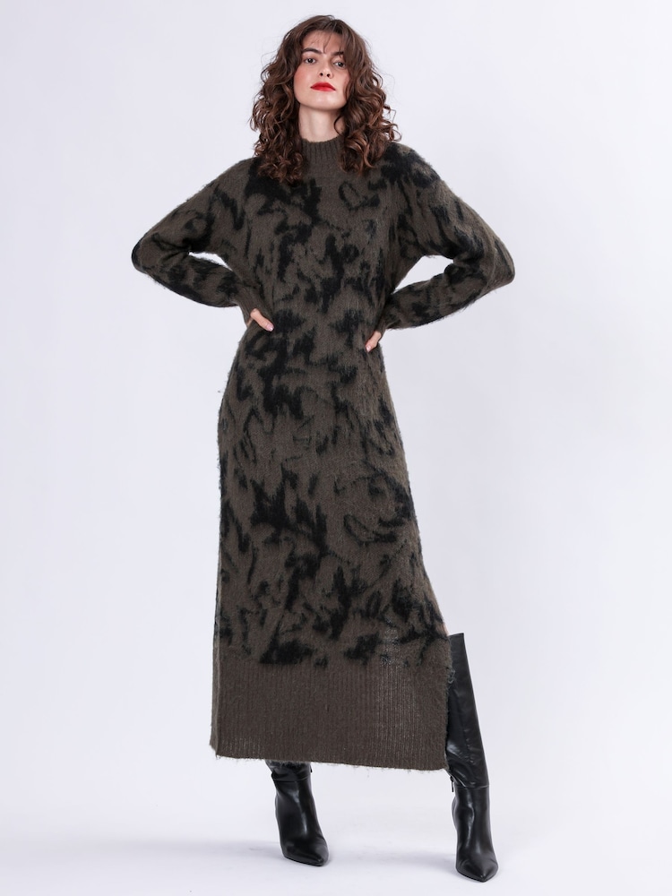 Religion Green Reverse Roll Neck knitted Dress - Image 5 of 6