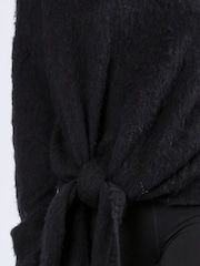 Religion Black Reverse Tie Front Jumper in Soft Wool Mix - Image 7 of 7
