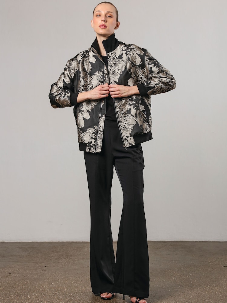 Religion Metallic Genuine Jacquard Bomber Jacket in Metallic Pattern - Image 1 of 6