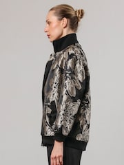 Religion Metallic Genuine Jacquard Bomber Jacket in Metallic Pattern - Image 4 of 6