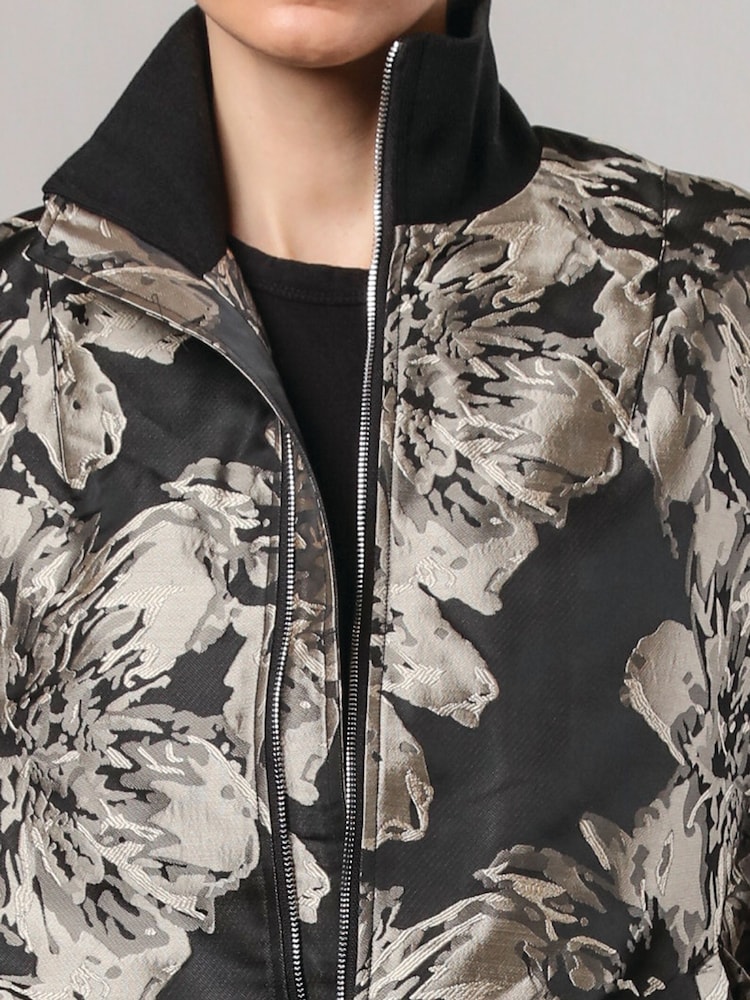 Religion Metallic Genuine Jacquard Bomber Jacket in Metallic Pattern - Image 6 of 6