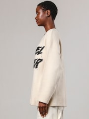 Religion Cream Oversized Rebel Forever Jumper in Soft Yarn - Image 6 of 8