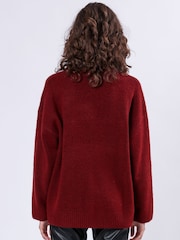 Religion Red Oversized Rebel Heart Jumper with Stars - Image 6 of 9