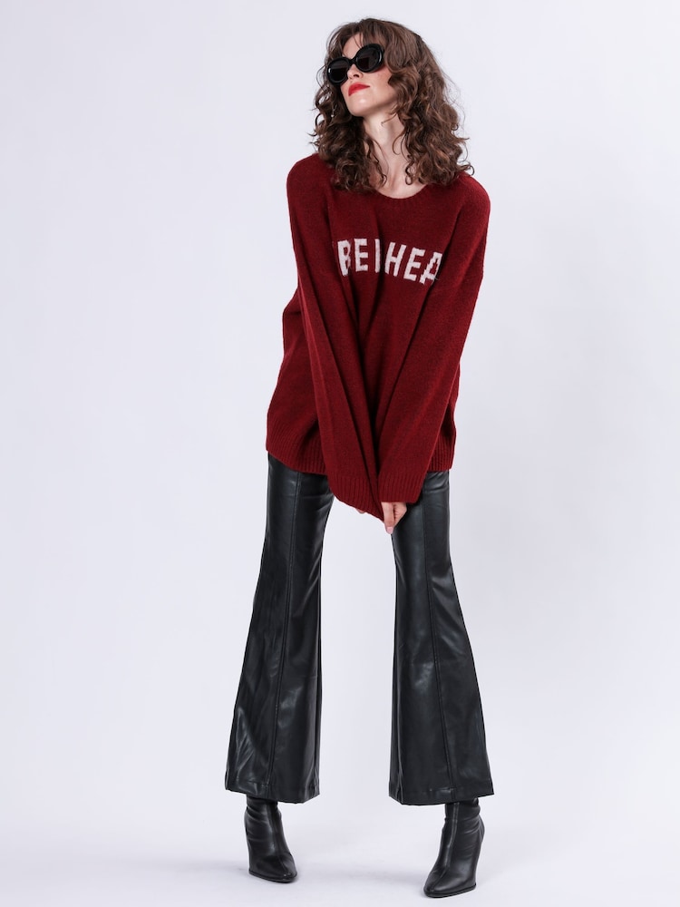 Religion Red Oversized Rebel Heart Jumper with Stars - Image 7 of 9