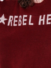 Religion Red Oversized Rebel Heart Jumper with Stars - Image 9 of 9