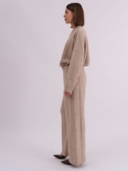 Religion Natural Rick Slouchy and Soft Knitted Co-ord Lounge Trousers - Image 6 of 6
