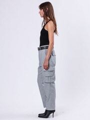 Religion Grey Innocent Wool Flannel Utility Style Cargo Trousers With Patch Pockets - Image 3 of 6
