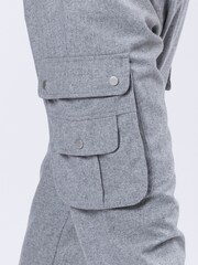 Religion Grey Innocent Wool Flannel Utility Style Cargo Trousers With Patch Pockets - Image 5 of 6