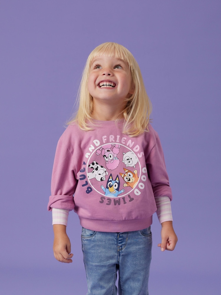 Name It Pink Long Sleeve Bluey Sweatshirt - Image 1 of 4