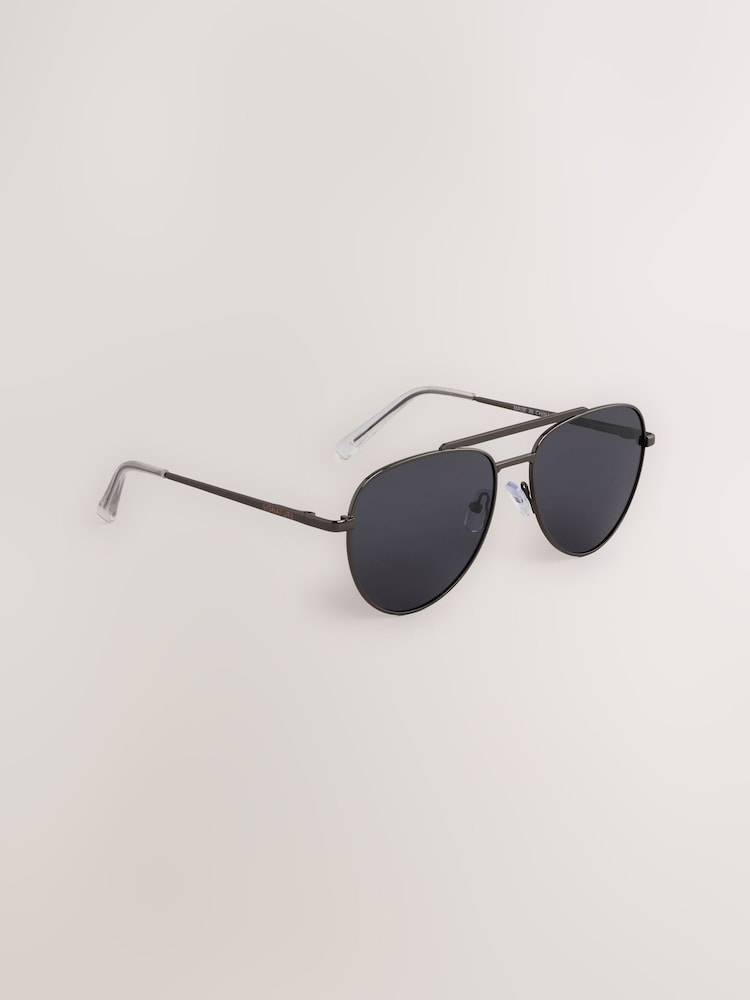 Silver Metal Tone Signature Sunglasses - Image 1 of 3 Silver Metal Tone Signature Sunglasses - Image 1 of 3
