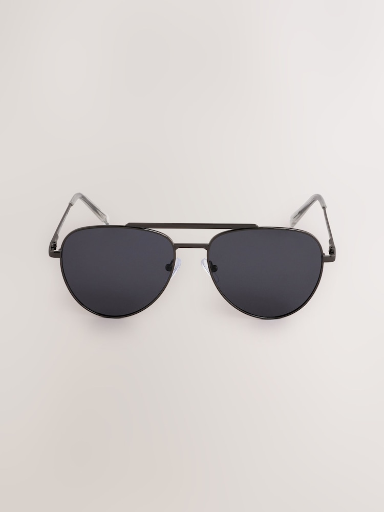 Silver Metal Tone Signature Sunglasses - Image 2 of 3 Silver Metal Tone Signature Sunglasses - Image 2 of 3