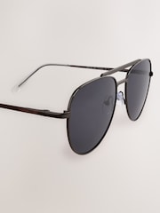 Silver Metal Tone Signature Sunglasses - Image 3 of 3