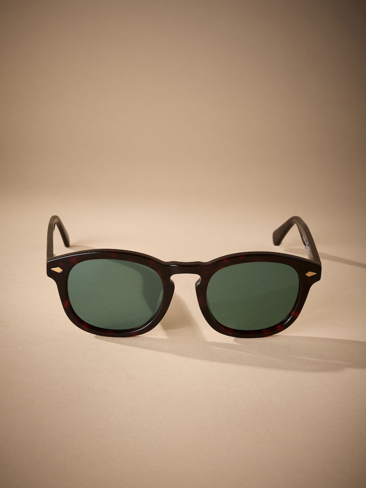 Tortoiseshell Brown Signature Round Sunglasses - Image 1 of 5