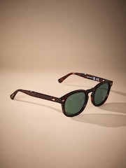 Tortoiseshell Brown Signature Round Sunglasses - Image 2 of 5