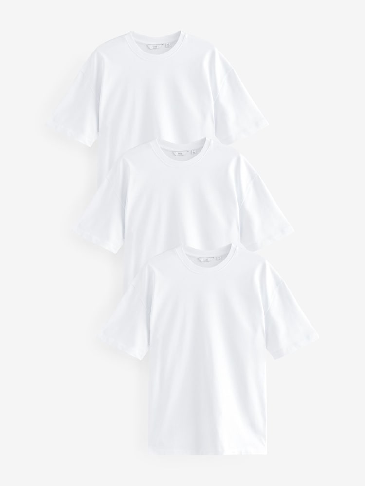 Weiß - Bequeme Passform - Schwere T-Shirts im 3er-Pack - Image 1 of 8