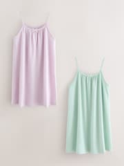 Purple/Aqua Camisole Nighties 2 Pack (2-12yrs) - Image 1 of 6