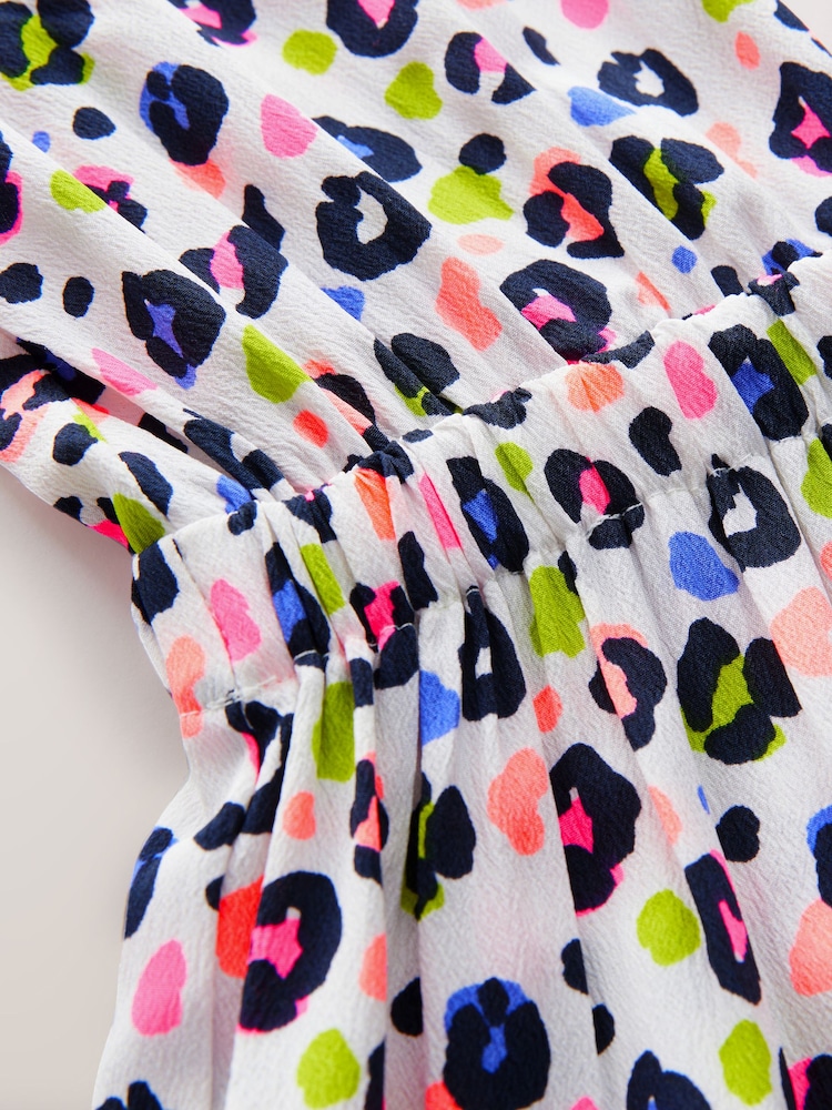 Bright Leopard Print Bow Detail Playsuit (3-16yrs) - Image 9 of 9