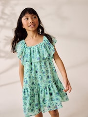 Verde floral - Frill Summer Dress (3-16yrs) - Imagen 1 de 8