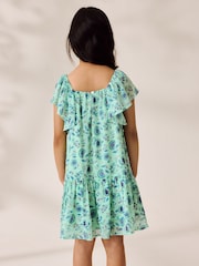 Verde floral - Frill Summer Dress (3-16yrs) - Imagen 3 de 8