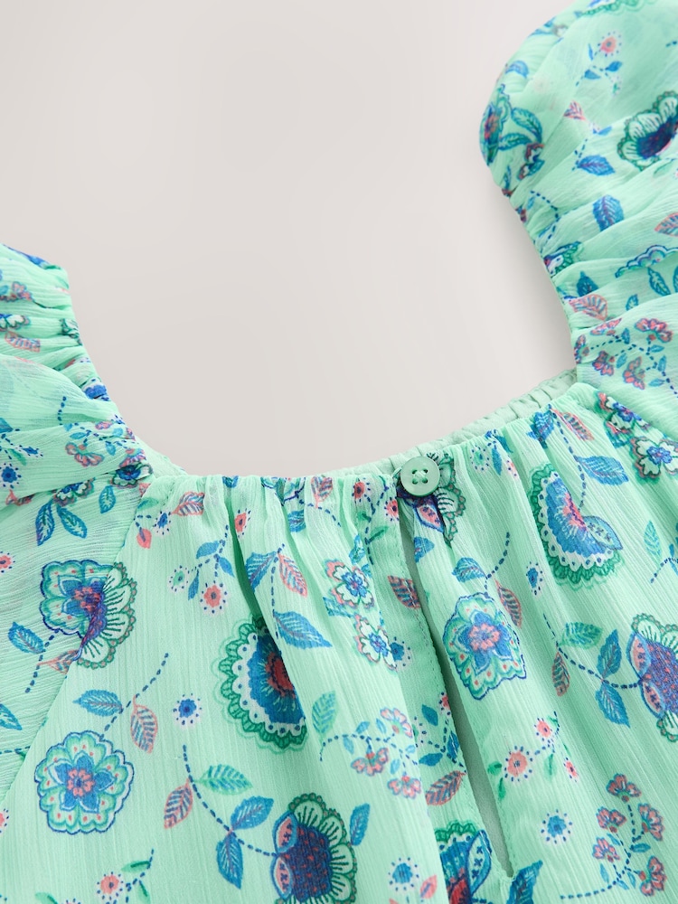Verde floral - Frill Summer Dress (3-16yrs) - Imagen 8 de 8