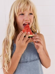 Blue 100% Cotton Strappy Denim Dress (3-16yrs) - Image 2 of 6