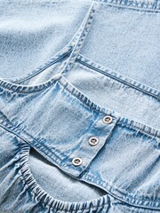 Blue 100% Cotton Strappy Denim Dress (3-16yrs) - Image 9 of 10
