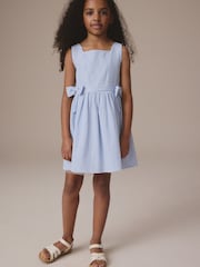 Blue Stripe Bow Detail Summer Dress (3-12yrs) - Image 1 of 8