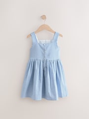 Blue Stripe Bow Detail Summer Dress (3-12yrs) - Image 6 of 8
