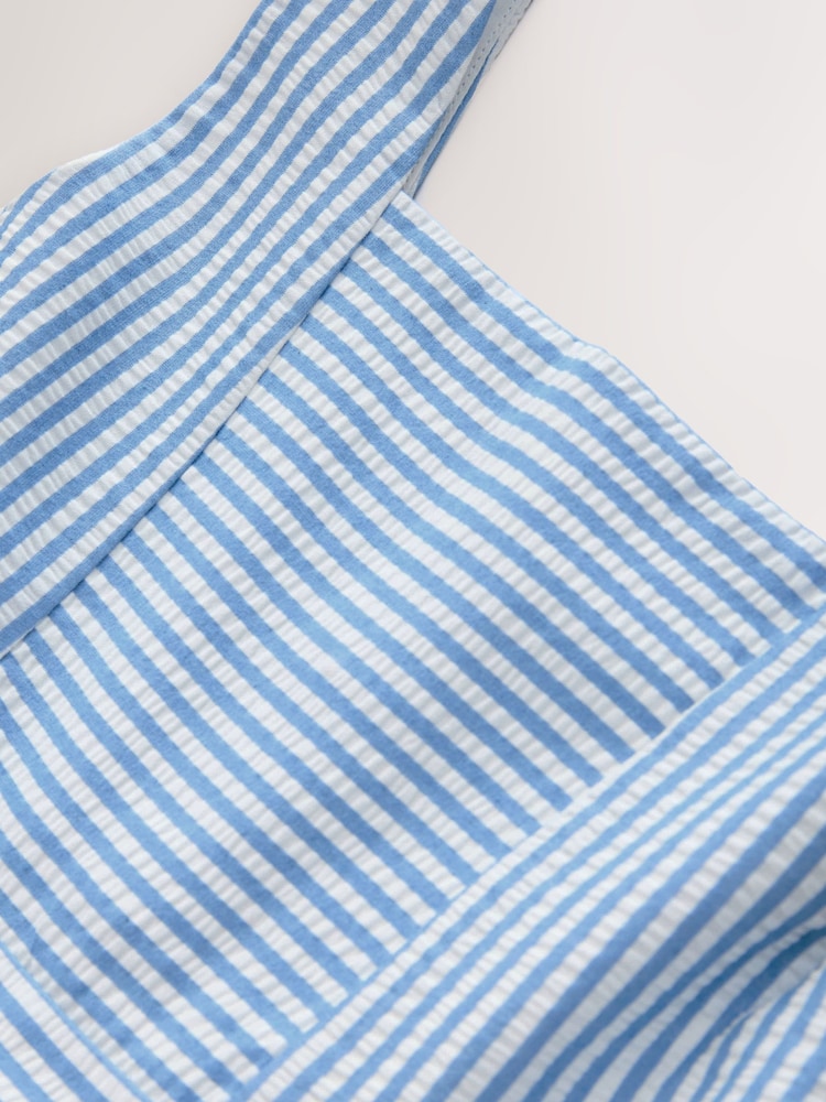 Blue Stripe Bow Detail Summer Dress (3-12yrs) - Image 8 of 8