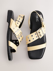 Buttermilk Yellow Forever Comfort® Buckle Strap Sandals - Image 1 of 10